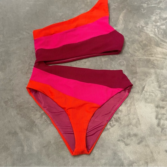 New! Beach Riot Joyce swimsuit be mine colorblock 3292 - Picture 3 of 7